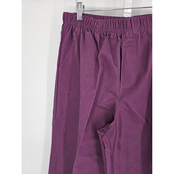 White Stag Purple Cotton Blend Elastic-Waist High-Rise Trouser Size 16 - Picture 3 of 4